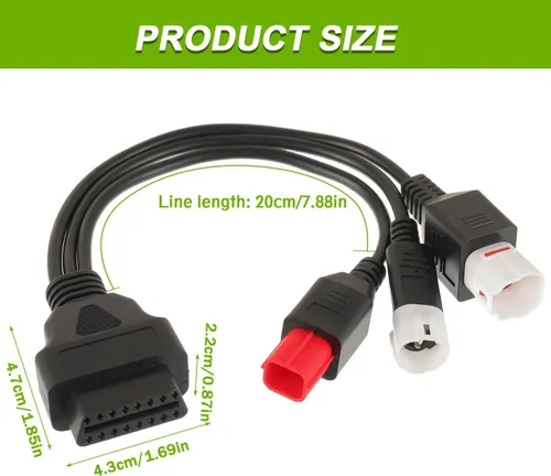 Miniatura 2 de Cable adaptador de diagnóstico 3 en 1 OBD2 3 pin+4 pines+6 pines a 16 pines múltiples seleccione conector de diagnóstico apto para Yamaha Kline