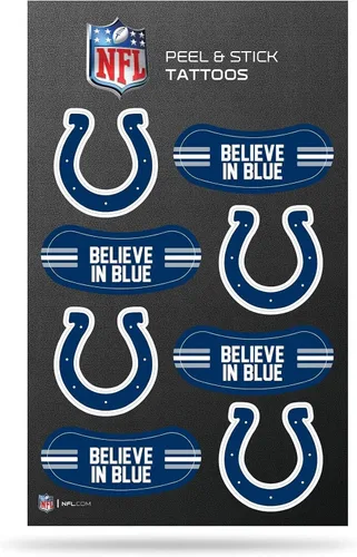 Miniatura 29 de Rico Industries NFL Footbal Peel & Stick Temporary Tattoos - Eye Black - Game Day Approved!