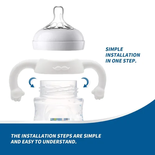Miniatura 3 de Asas de botella de silicona suave compatibles para biberones Philips Avent anticólicos AirFree, 4 unidades (blanco)