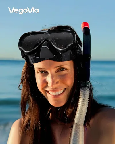 Miniatura 6 de VegoVia Gafas de natación para adultos con cubierta para la nariz, visión amplia transparente de 180°, sin fugas, máscara de buceo, gafas de piscina
