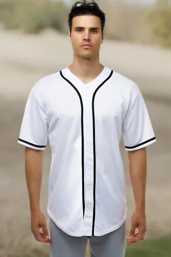 Miniatura 8 de JC DISTRO Camiseta de béisbol de manga corta con botones para hombre