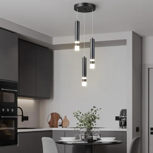 Miniatura 6 de Lámpara colgante moderna para cocina, lámpara LED regulable negra, mini iluminación colgante para isla de cocina, dormitorio, mesita de noche, luces