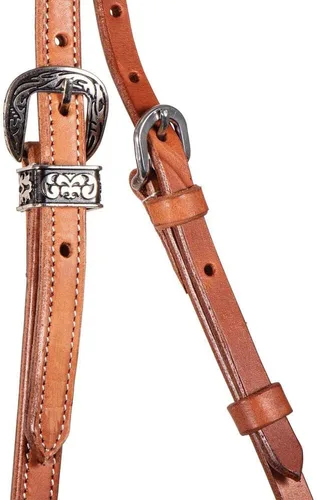 Miniatura 7 de Schneiders Double S Latigo Lined Futurity Browband Headstall Premium Horse Headgear Soft Latigo Lining Adjustable Size Durable Harness
