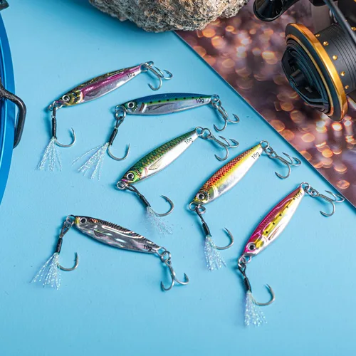Miniatura 3 de Goture Fishing Jigs, Lead Vertical Jig Saltwater, Jig Fishing Lures with Assist Hook and Treble Hook, 7g-80g Fishing Jigging Spoon Lures for