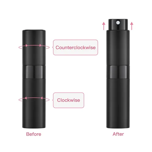 Miniatura 3 de Tekson Atomizador de perfume de viaje de 0.3 fl oz, recargable, mini botella de spray de colonia vacía, pequeño rociador portátil para después