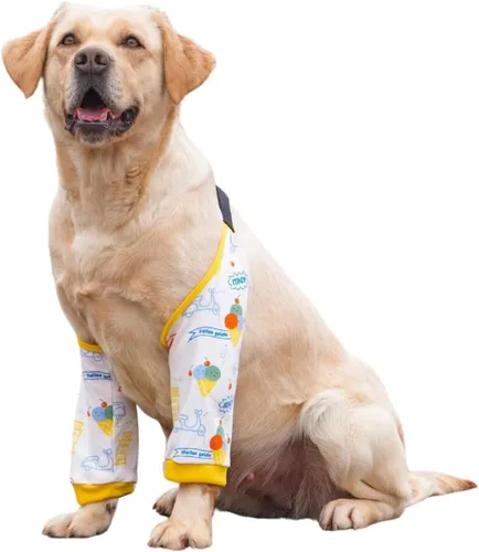 Miniatura 25 de Protector de codo para perro, coderas con almohadilla de malla para perros medianos y grandes para evitar lamer heridas (automóvil, 4XL)
