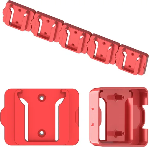 Miniatura 2 de Soporte de Batería para Batería Milwaukee 18 18V (Sin Batería), Paquete de 5 Soportes de Batería de Pared para Almacenamiento en Pared, Furgoneta