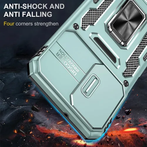 Miniatura 2 de Para Samsung Galaxy A16 5G Funda con Protector de Pantalla y con Cubierta de Cámara, Soporte Giratório de 360° Grado Militar (Resistente) Protector