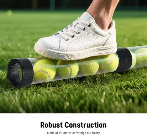 Miniatura 7 de NEEWER Tolva de tubo para pelotas de tenis y pelotas de pickleball, sección desmontable sin doblez, recogedor superior con tapón y correa