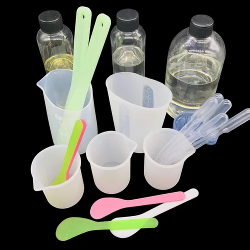Miniatura 2 de Woohome Kit de herramientas de 58 tazas medidoras de resina, kit de herramientas de resina epoxi incluye 3 estilos de taza de medición de silicona