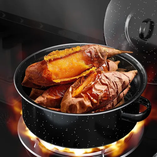 Miniatura 9 de Sartén para asar resistente, olla antiadherente para verduras asadas perfectas, plato de acero inoxidable apto para horno para cenas familiares