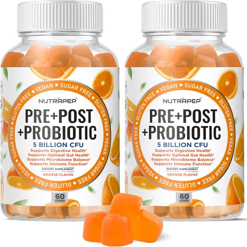 Miniatura 8 de NutraPep Gomitas probióticas y posbióticas prebióticas para mujeres, hombres y niños - Alta potencia 5 mil millones de UFC - Sin azúcar y sin gluten