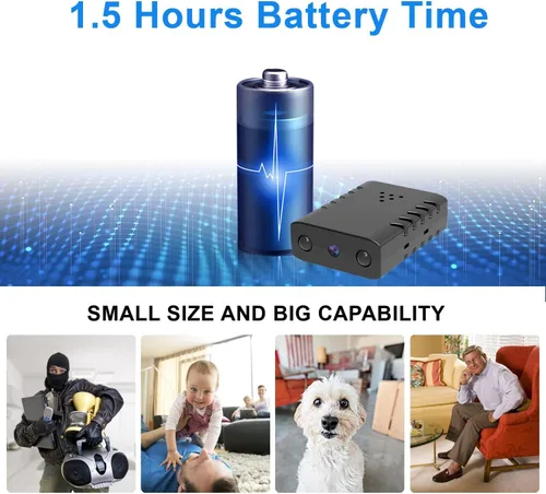 Miniatura 4 de 32G gratis: cámara inalámbrica más pequeña, cámara de seguridad WiFi HD1080P, batería de 1.5 horas, cámara de video portátil