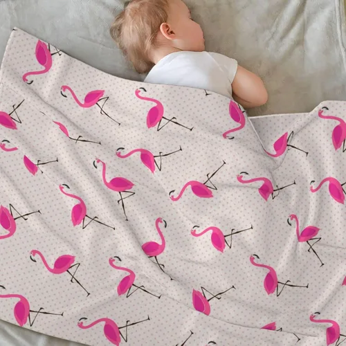 Miniatura 4 de Manta de bebé de flamencos rosados, ultra suave, para todas las estaciones, cálida, ligera, acogedora manta de felpa para el hogar, dormitorio