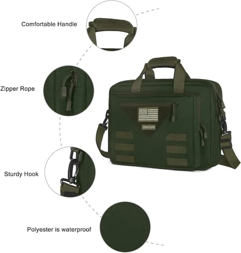 Miniatura 2 de MOSISO Bolsa táctica para laptop de 15.6 pulgadas para hombres, bolsa de mensajero táctica de 15-16 pulgadas, bolsa de hombro con múltiples Verde