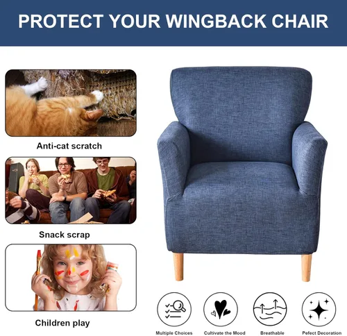 Miniatura 5 de HAOYONG - Funda elástica de terciopelo para silla de banquete, fundas para sillas de 1 pieza, fundas para sillones de sofá, funda suave para sillón