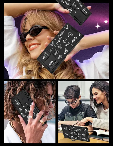 Miniatura 6 de Funda 2 en 1 para Samsung Galaxy Note 10 Plus con diseño de calavera para teléfono con diseño de esqueleto para yoga, fantasma, horror, con cubierta