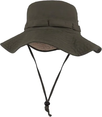 Miniatura 11 de Sombrero de pescador de ala ancha con protección UV, sombrero Boonie, sombreros de pesca, senderismo, safari, sombreros al aire libre para hombres