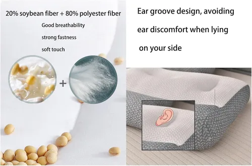 Miniatura 3 de Almohada súper ergonómica, almohada cervical para aliviar el dolor de dormir, diseño de ranura para las orejas, almohada cervical para todas