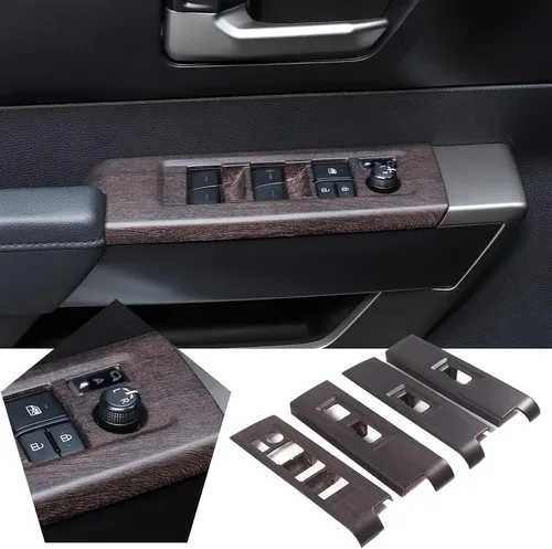 Miniatura 19 de Cubierta protectora para panel de botón de elevación de ventana de puerta de automóvil compatible con Toyot@Tundra/Sequoia 2022-2024, cubierta