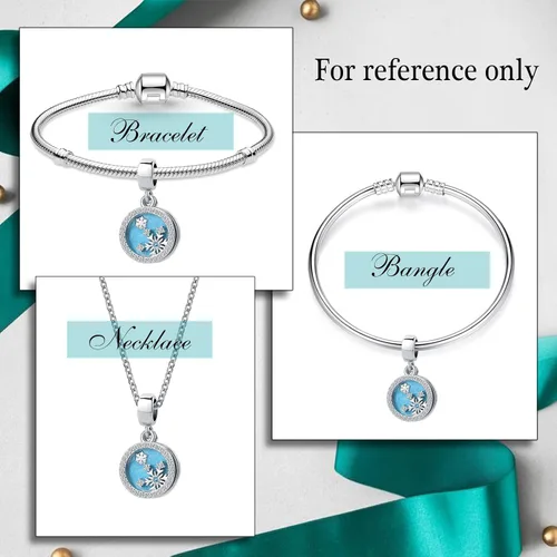 Miniatura 4 de QeenseKc Colgante con forma de copo de nieve para pulsera Pandora