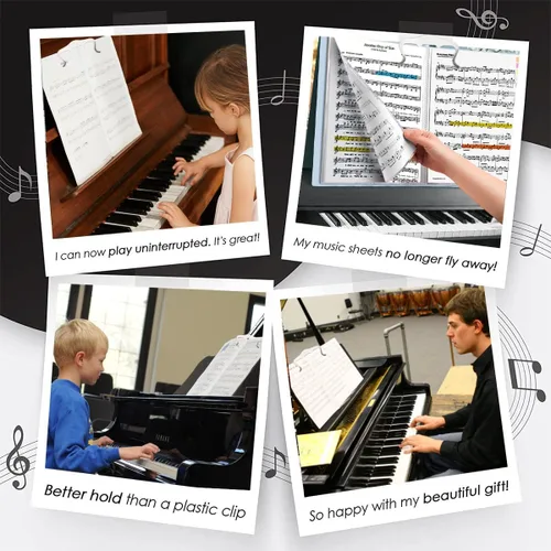 Miniatura 5 de Etiquetas de notas extraíbles para teclado de piano, 88 teclas para guías de notas para principiantes, hechas de silicona, viene con clip de libro