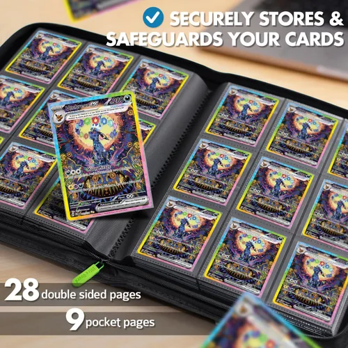 Miniatura 3 de FunGuys Carpeta para Tarjetas Comerciales de 9 Bolsillos, Carpeta de 504 Caras para Tarjetas Deportivas, Carpeta de Colección de Tarjetas