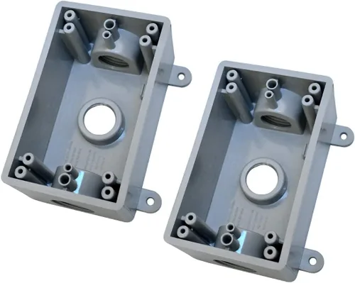 Miniatura 8 de Caja de Salida Eléctrica Redonda, Resistente a la Intemperie 5 Agujeros-1/2 o 3/4 pulgadas Caja de Salida Eléctrica, Listado UL, Caja de Conexiones