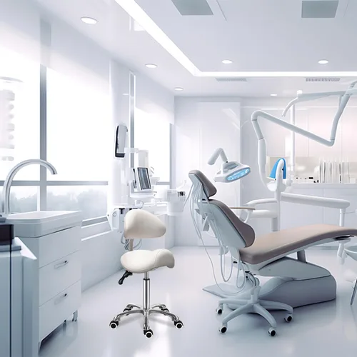 Miniatura 2 de Antlu Silla de Sillín con Respaldo Ergonómica Giratoria Asiento de Esteticista para Salón, Tienda de Tatuajes, Spa, Clínica Dental