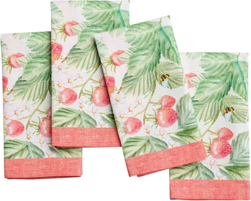 Miniatura 130 de Maison d' Hermine Happy Florals - Juego de 4 servilletas 100% algodón suave y cómodo perfectas para cenas familiares, bodas, fiestas de cóctel, 063