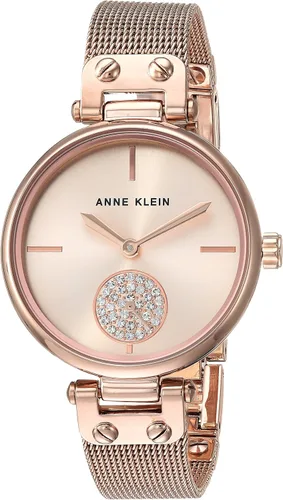 Miniatura 6 de Anne Klein Reloj de pulsera de malla acentuada con cristal prémium para mujer