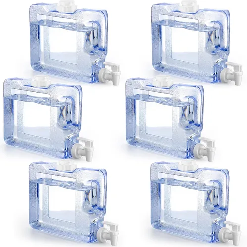 Funnymoom 6 dispensadores de bebidas para refrigerador, refrigerador, botella dispensadora de agua reutilizable de plástico con espita para fiestas
