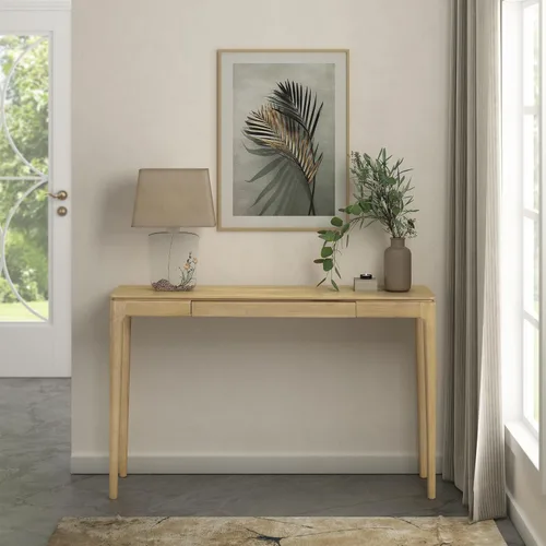 Miniatura 20 de NTC Mingle - Mesa consola de 47 pulgadas, moderna mesa de entrada de madera maciza con cajón oculto, impermeable y resistente al calor, mesa Negro