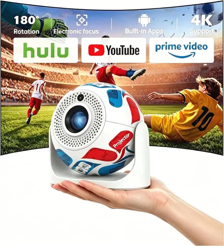 Miniatura 8 de Mini proyector portátil con Bluetooth, proyector compatible con 1080P 4K, proyector de video de corrección Keystone de enfoque automático, proyector