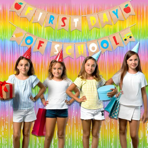 Miniatura 6 de GREATRIL - Cortina de flecos de papel aluminio en tonos pastel degradados, para decoraciones de fiestas infantiles, aulas, o temáticas de unicornio