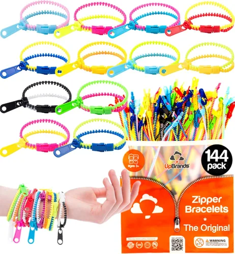UpBrands Classroom Regalos de San Valentín para niños, pulseras de cremallera de 7 1/2 pulgadas, juguetes de inquietud, huevos de Pascua, bolsas y