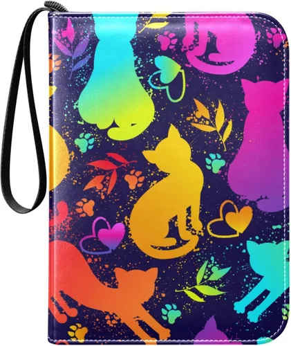Miniatura 26 de Carpeta bohemia para tarjetas de mariposa y luna, con 400 bolsillos, 50 páginas extraíbles, 3 anillos, 4 bolsillos para tarjetas de juego, TCG