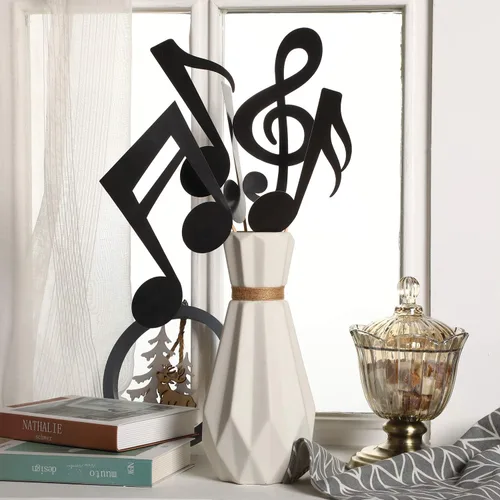 Miniatura 3 de Boao 40 piezas de notas musicales recortadas, decoraciones de fiesta, notas musicales, silueta para conciertos temáticos de los años 50, discos