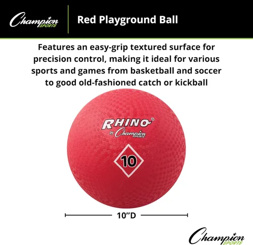 Miniatura 5 de Champion Sports Playground Ball – Durable High-Bounce Ball, Sizes 5", 6", 7", 10", 13" & 16" for Gym, Recess & Play