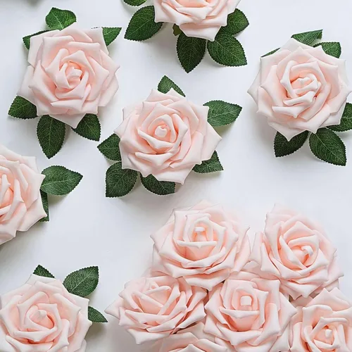 Miniatura 2 de Efavormart - 24 rosas de espuma artificial de 5 pulgadas con tallo y hojas para bodas, fiestas, hogar, eventos, boda, aniversario, fiesta, color oro