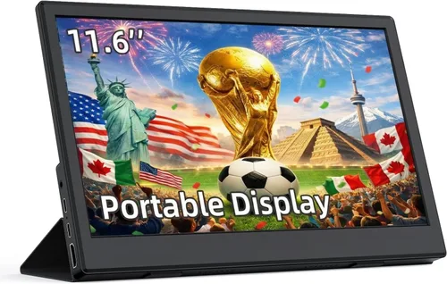 Monitor portátil de 11.6 pulgadas, pequeña pantalla IPS FHD ultra delgada, Plug & Play USB-C/HDMI segunda pantalla externa para laptop, teléfono,