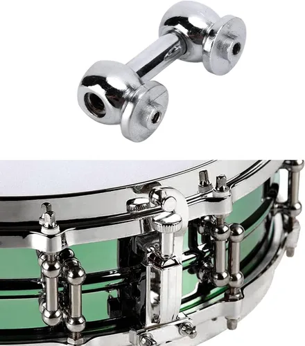 Miniatura 3 de Paquete de 6 lengüetas de tambor plateadas, de un solo extremo, con tornillos de montaje, piezas de percusión (1.5 pulgadas)