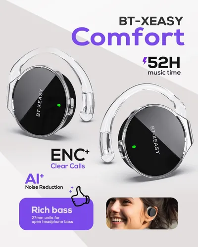 Miniatura 5 de Auriculares Bluetooth 5.4, con cancelación de ruido, auriculares inalámbricos con clip en forma de gota de agua, auriculares deportivos Bluetooth