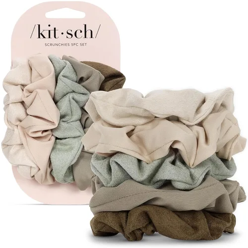 Miniatura 30 de Kitsch Coleteros de satén para mujer, sin arrugas, control de encrespamiento, más suave que la seda para todo tipo de cabello, accesorios elegantes