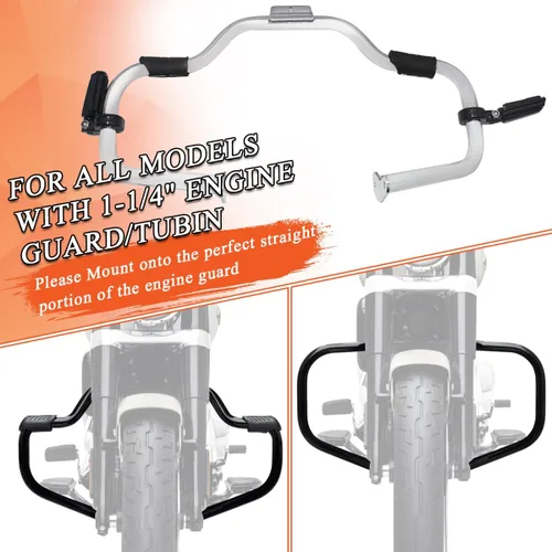 Miniatura 4 de FOVPLUE Estriberas de carretera de 1.25 pulgadas, reposapiés ajustable con abrazaderas P de montaje para Harley Touring Softail Dyna Sportster Honda