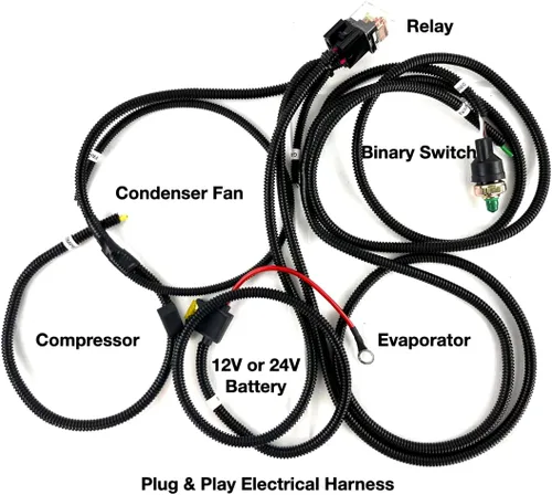 Miniatura 6 de Kit universal de aire acondicionado debajo del salpicadero, sistema completo de aire acondicionado automático con compresor, condensador, mangueras