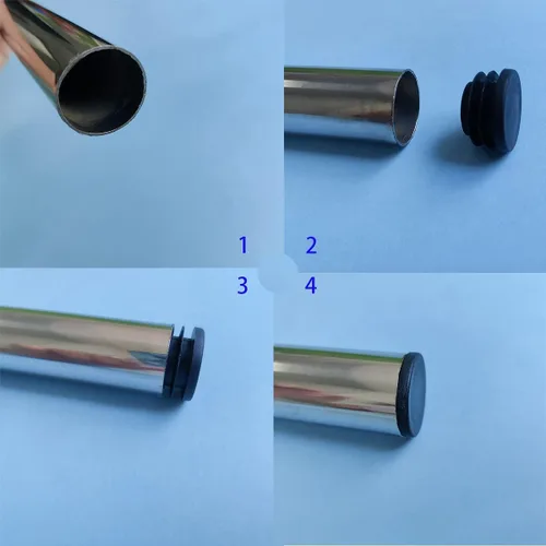 Miniatura 3 de 12 piezas de tapones de plástico negro de 25 mm (1 pulgada), tapa de extremo de tubo para acabado de muebles de tubo redondo