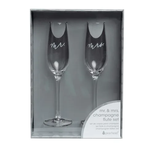 Miniatura 7 de Pearhead Mr. & Mrs. - Juego de copas de champán para el día de la boda, copas de vino altas, idea de regalo para despedida de soltera Juego