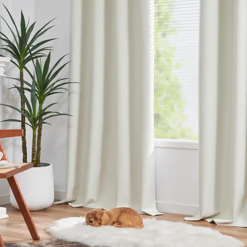 Miniatura 9 de jinchan Cortinas 100% opacas para dormitorio, sala de estar, cortinas opacas de lino de 63 pulgadas de largo, cortinas de oscurecimiento