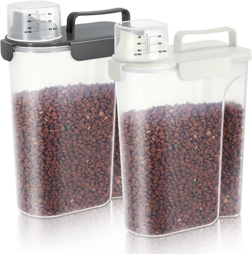 Miniatura 16 de LEAWALK Recipiente hermético de almacenamiento de alimentos para perros y gatos de 5 libras con boquilla grande mejorada, sin BPA, recipientes